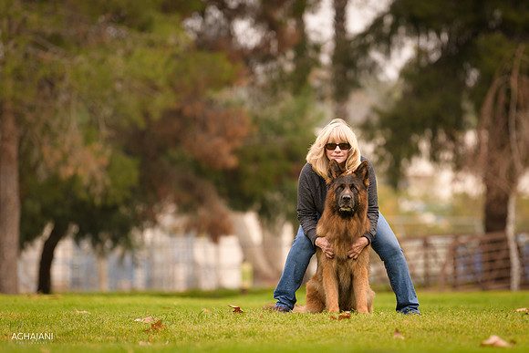"Q" with Patty Yocum in their photo shoot in Escondido, CA